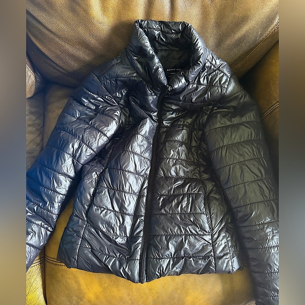 Black puffer coat